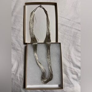 Vintage Native American Liquid Silver Necklace- 925 Sterling 50 strand